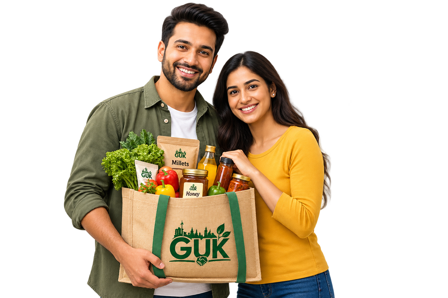 Happy customers shopping locally